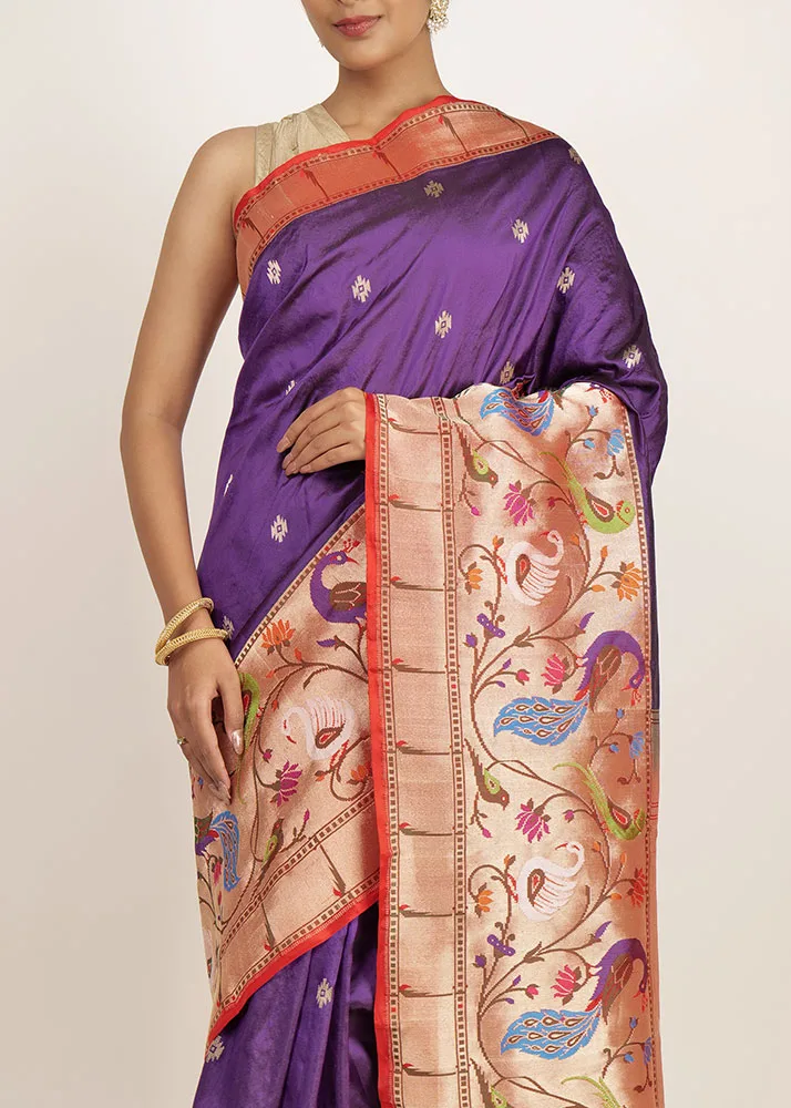 Katan Paithani Mor Purple - alternate