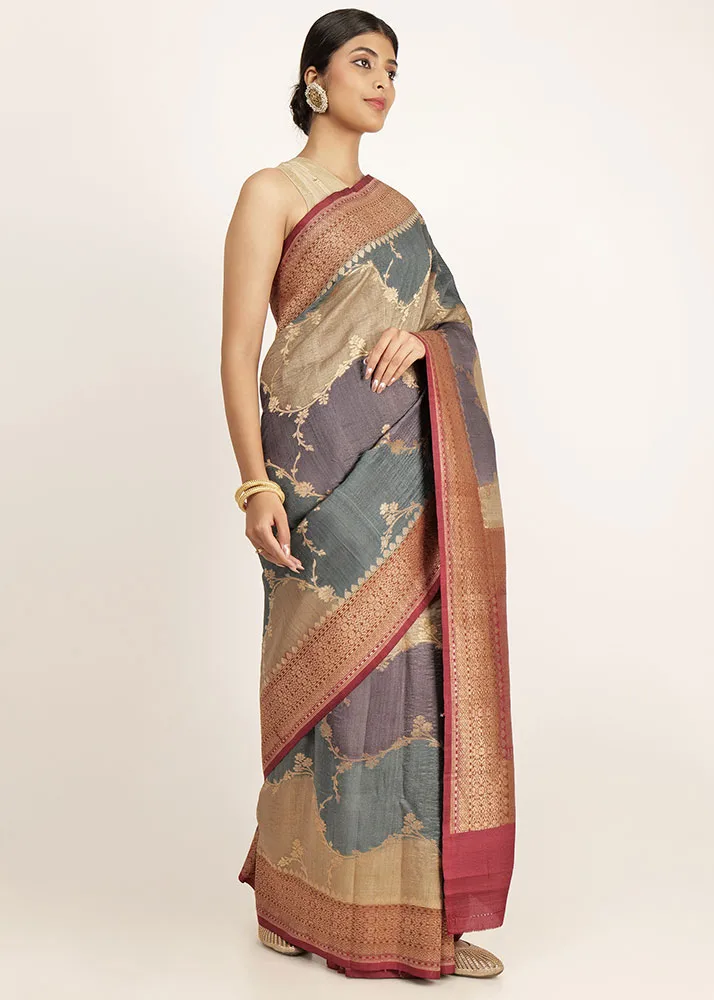 Tusser Rangkaat Jaal Green - Blue - alternate